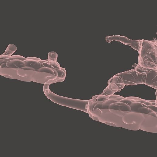 goku in flying cloud - 3D model önizlemesi