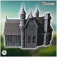 4.jpg Large medieval manor house with entrance staircase and multiple roof towers (31) - Medieval Gothic Feudal Old Archaic Saga 28mm 15mm RPG