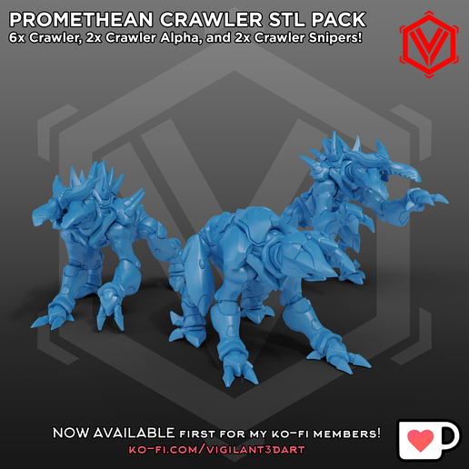 😇 Ancient Construct CRAWLER - 30MM STL PACK・ 3D File for 3D printing・Cults