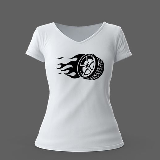 WHEEL WITH FIRE SVG / STL 3D model