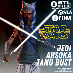 1.png Fichier STL Buste Jedi Ahsoka Tano Star Wars・Plan pour impression 3D à télécharger