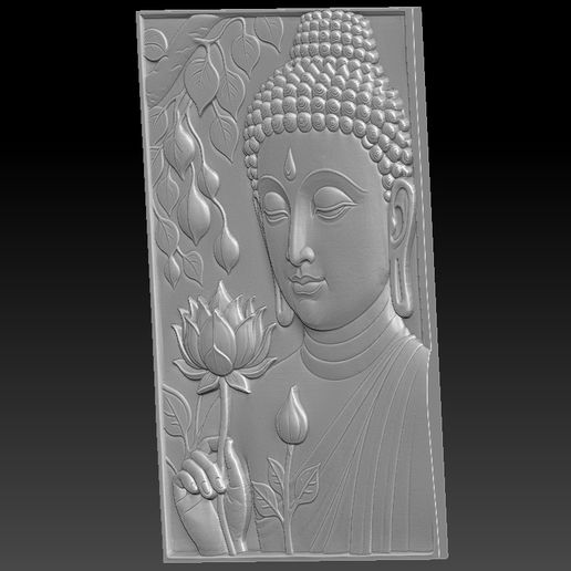 9-BUDDHA-CNC-Relief-Model-3.jpg Bouddha Modèle CNC en relief Modèle d'impression 3D