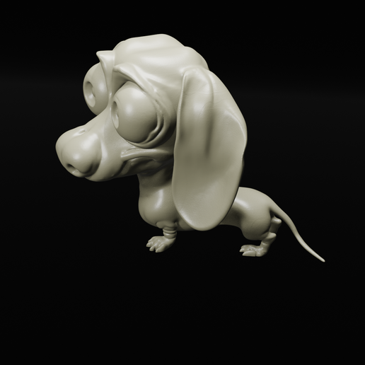 111.png Dachshund Dog with Big Head – Cute Stylized STL File for 3D Printing