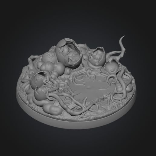 👽 Alien Hatchery Nest - 40mm Spawning Pods Display Base・ STL File for ...