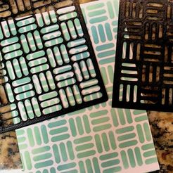 IMG_1085.jpg Free STL file Stencil - Basketweave!・3D print design to download