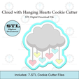 Etsy-Listing-Template-STL.png Cloud with Hanging Hearts Cookie Cutters | STL Files