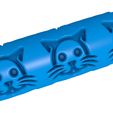 75454545.jpg cat clay roller stl / pottery roller stl / clay rolling pin /paw pattern cutter printer