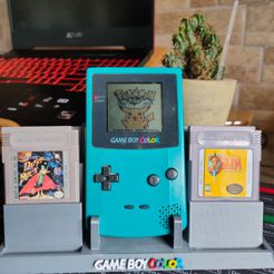 pika.jpeg STL file GAME BOY COLOR Stand・Design to download and 3D print