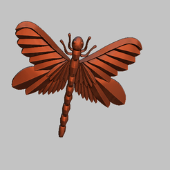 DRAGONFLY 2.png STL file Dragonfly 3d Relief STL file・3D printer model to download