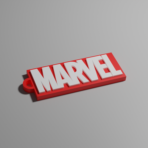 STL file Marvel Logo KeyRing 🗝️ ・3D printer design to download・Cults