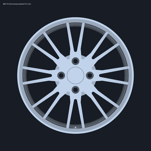 BBS RP RP011 inspired decorative wheel — STEP and STL