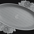 D.png Decorative Tray V2 - 3D STL files for CNC and 3D Printer