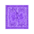 Tiger_Floor_Tile_Decoration_2x2.stl Tigers Floor Tile Decoration 2x2