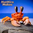 CrabPainted-0118-copy.jpg Ghost Crab articulated figure, print-in-place body, cute-flexi