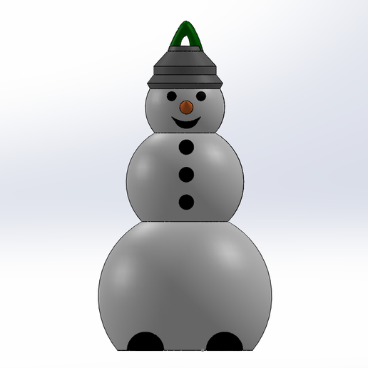 Spiral Snow Man Tree Ornament 3D model