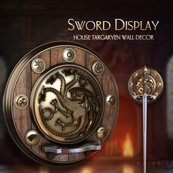 HOTD-Mount-1-Showcase-03.png STL file Sword Display - House Targaryen Wall Decor・3D print model to download