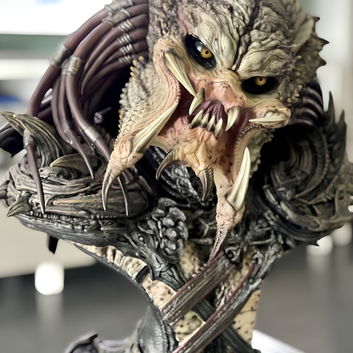 Predator Bust: Unmasked Roar / Yautja Hunter - Sci-Fi STL 3D Print