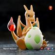 EASTER-CHAR-Col-1-copy.jpg 3D-Datei Charizard mit Ei - niedliches vorgestütztes Modell・3D-druckbare Vorlage zum herunterladen
