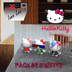 kittys.39.jpg Hello Kitty x 3 Classic 3D and Modern STL