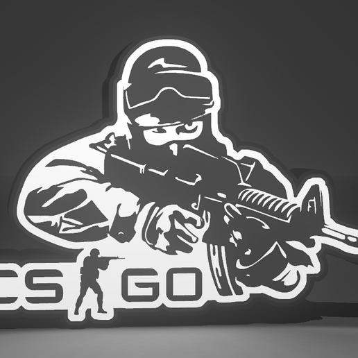 🖼 CSGO Counter Strike Global Offensive - Lampara Lightbox LED・ 3MF File ...