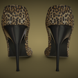 4.png Women's High Heels Sandals - Leopard Pattern