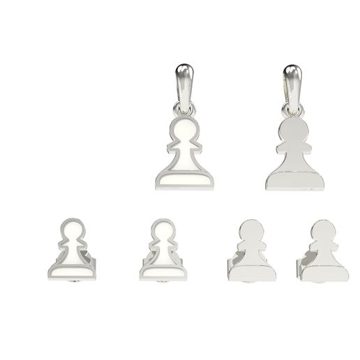 chess.612.jpg Pawn pendant and earrings chess set 3D print model 3D print model