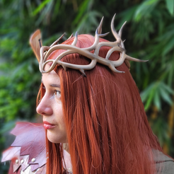 WIREFRAME_1200_1200_6-1.png Regal Antler Crown 3D Print Model for Cosplay & Home Decoration