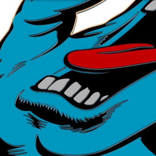 🖼️ Picture Santa Cruz Screaming Hand Poster 5 colors 260mm・ STL
