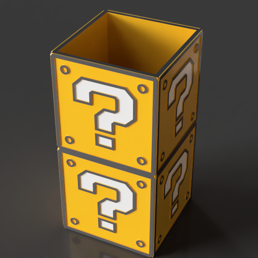 Super Mario Question Block Stationary Pot・Fichier STL pour Impression ...