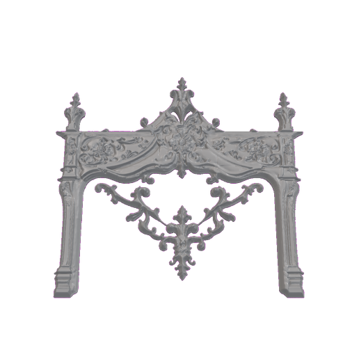 Rococo Arched Cresting Frame with Finials and Scrolled Apron STL