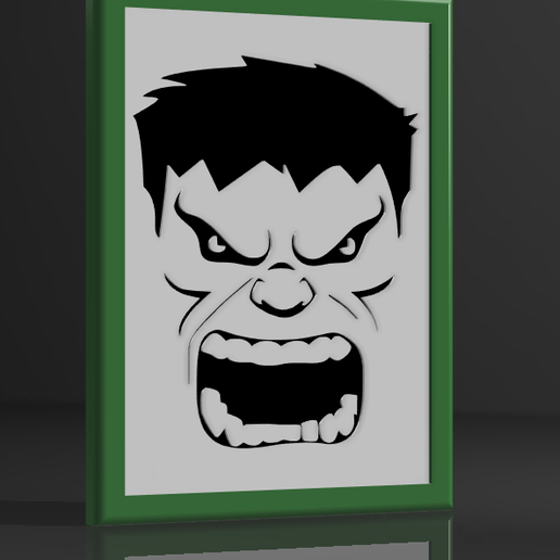 1.png Archivo STL Marco decorativo "Hulk・Modelo para descargar e imprimir en 3D, tweety35