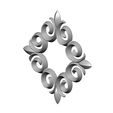 onlay19-01.JPG Square floral decoration element relief 3D print model