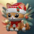 Render-CAT-01-without-photo-2.jpg CUTE CAT XMAS - CUTE KITTY CHRISTMAS - PRINT-IN-PLACE PRESENT BOX
