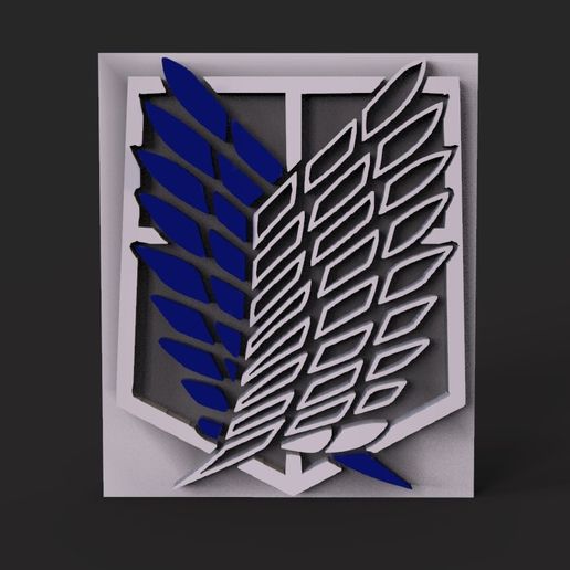 Shingeki no Kyojin Scanning Corps 3D logo Attack on titan Pack 3D model