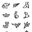 12 animaux origami.jpg stickers lot de 12 animaux origami chambre enfant