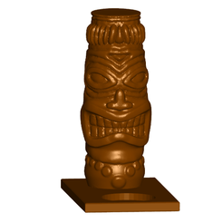 TCfront.png Free STL file Tiki Tealight Candle Holder・3D printing template to download, ToaKamate