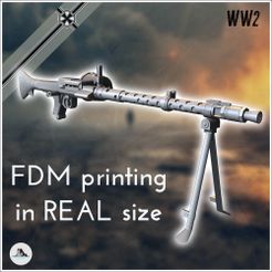 1-PREM.jpg MG 34 Maschinengewehr machine gun with bipod (FDM real size version) - RPG Germany Eastern Western Front Normandy Stalingrad Berlin Bulge WWII