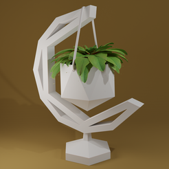 p5-1.png STL file Hanging plant pot・Template to download and 3D print