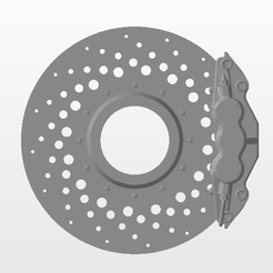 4.png Oversize Solid Brake Rotor, Drilled Double Spiral with Caliper - "Real-Rims"
