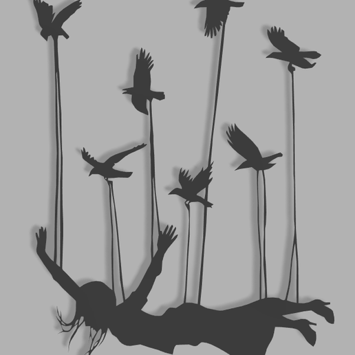 Archivo 3D gratis Mujer Volando con Pajaros 🎨 ・Modelo para descargar y ...