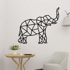 sample.jpg Fichier 3D Décoration murale polygonale éléphant・Modèle à télécharger et à imprimer en 3D, SaracWallArt
