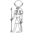 Dieu Ra.png Anubis and Ra, Gods of Egypt