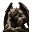 source_front.png Gargouille Fichier STL - Gardien ailé gothique - Statue fantastique imprimable en 3D - Sculpture médiévale sombre - Miniature de table - Présentoir de bureau