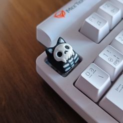 skullcat_keycap_by_hiko02.jpg 猫头鹰万圣节键帽 - 机械键盘