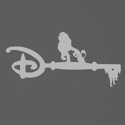 Capture.jpg STL file Key lion king - Clef roi lion - key lion king - Disney - simba・3D printing design to download