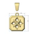 Clover-cross-diamond-cluster-Square-13x13mm-emrald-shaped-pendant-charm-06.jpg Clover cluster square emrald shaped pendant charm with bail 3D print model