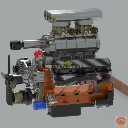 Modello Motore Dodge 440 RB In Resina Stampato 3D - Presa RAM - Foto 9