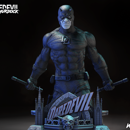 👤 Wicked Marvel Daredevil Bust: Tested and ready for 3d
