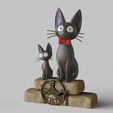 Jiji_kiki-delivery-service.2104.jpg Jiji - servicio de entrega de kiki-estudio ghibli-gato-postura sentada-FANART FIGURINA