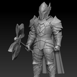 d.png Knight Online Character 3D Model – Armored Warrior with Axe
